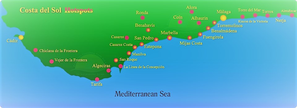 Die Region Costa del Sol von Nerja bis Sotogrande
